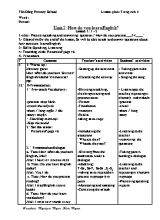 Giáo án Tiếng anh lớp 5 - Unit 7 How do you learn English - Trường Tiểu học Tân Đông